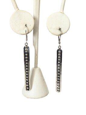 Dangle Drop Earrings Beaded Made in Mexico Signed 925 Sterling Silver 2.5"